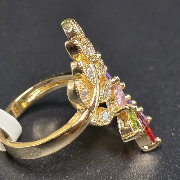🌿 Gold-Filled Multicolor Leaf Wrap Ring – Size 6 🌿 - Picture 4 of 6